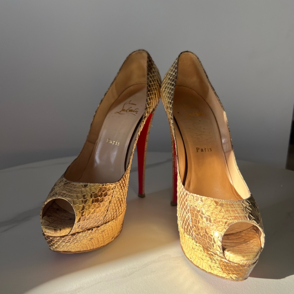 Christian Louboutin Snake print Platform Heels